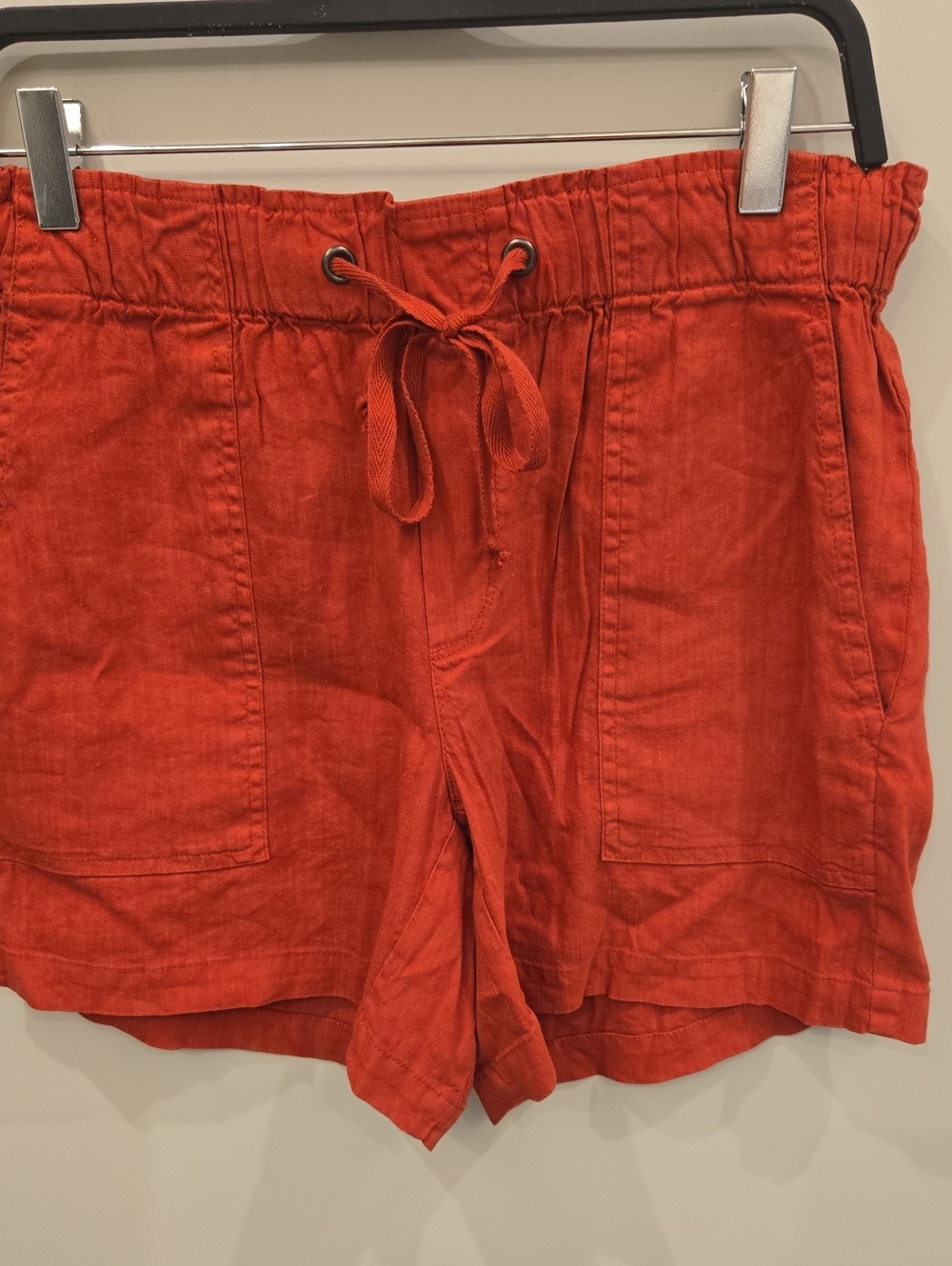 NWT Kut from the Kloth Katana High-Waist Drawstring Linen Blend Shorts in Clay